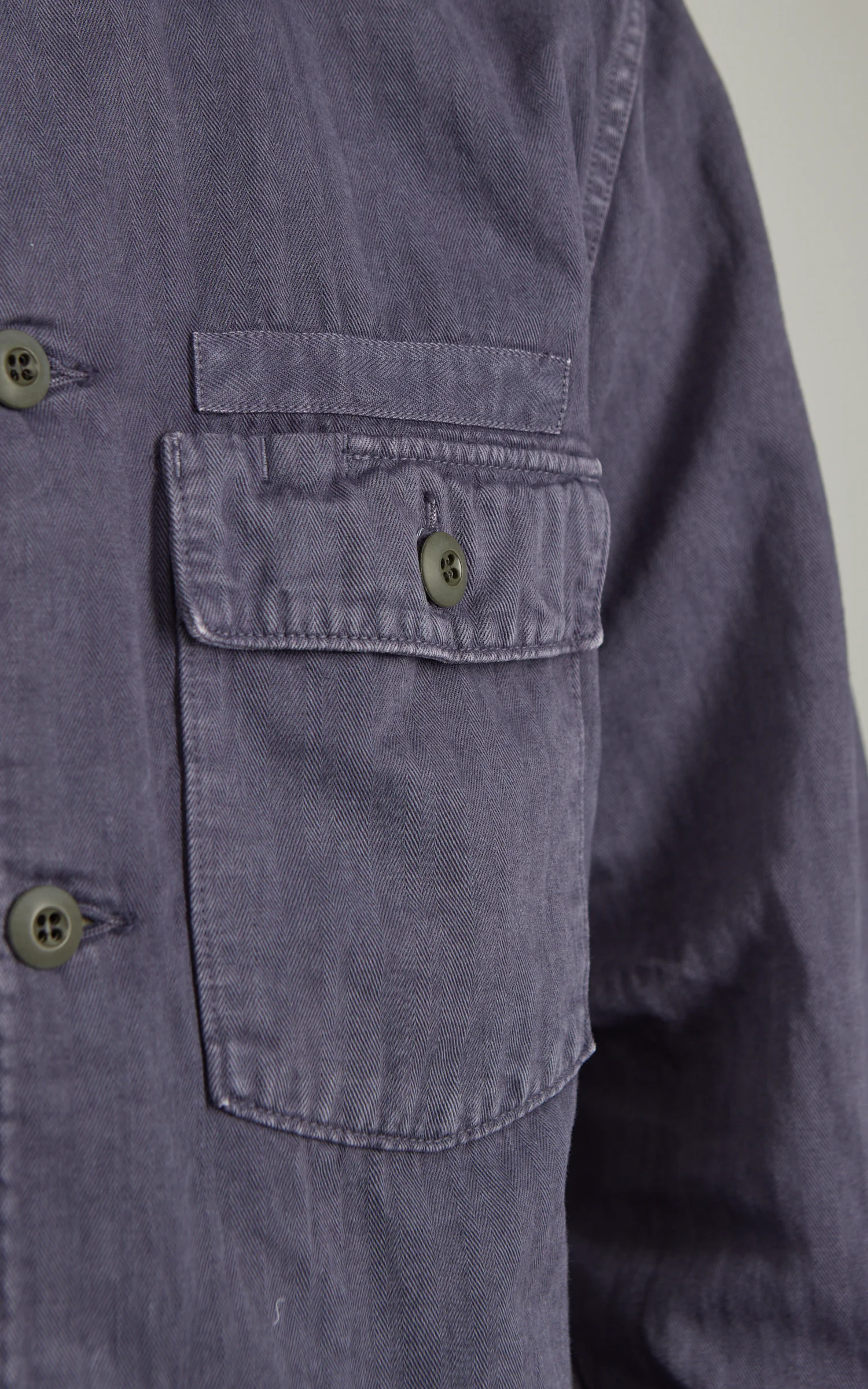 FOB Factory F2461 Herringbone Fatigue Jacket Navy - Image 5