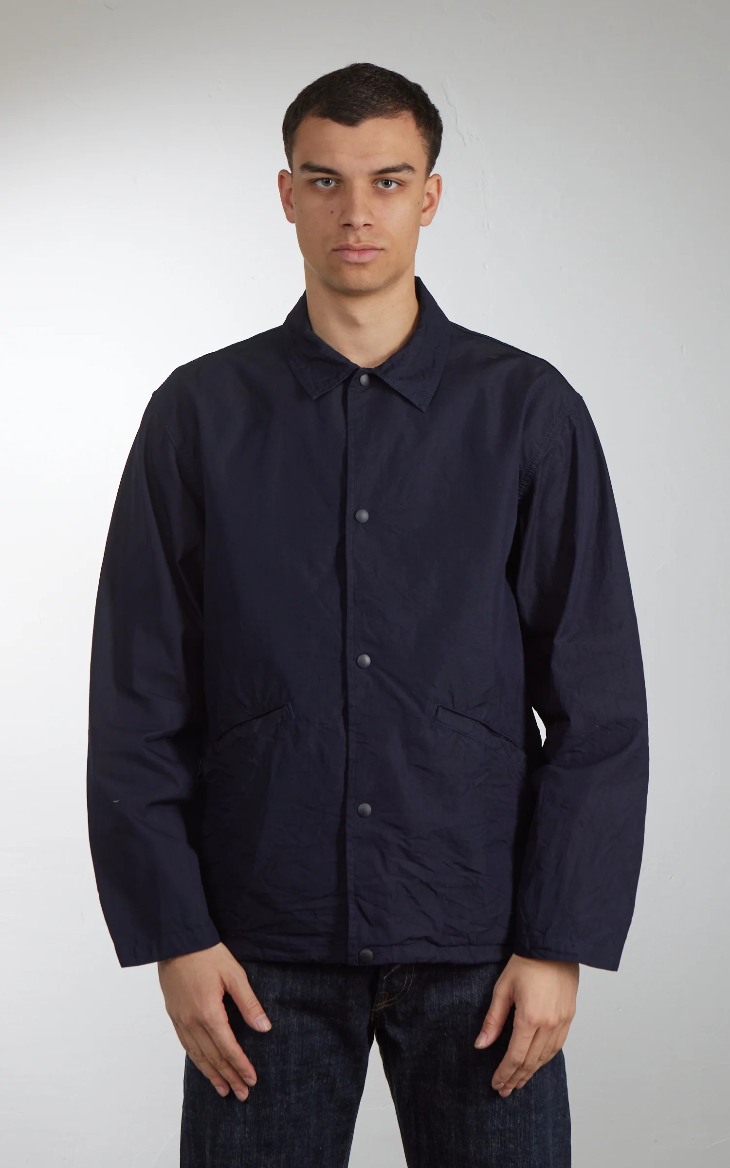 FOB Factory F2462 ID Nylon Coach Jacket Indigo - Image 2