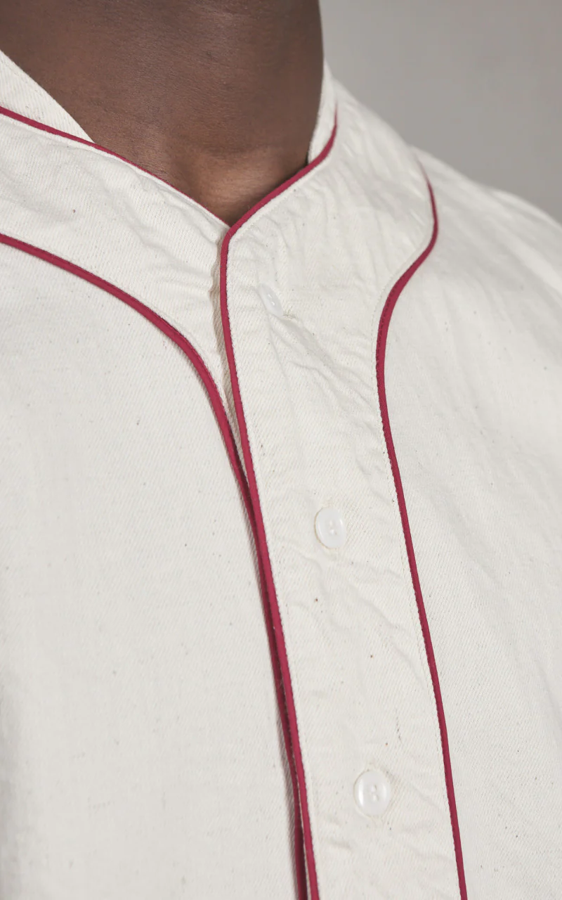 FOB Factory F3490 Baseball Shirt Ecru - Image 5