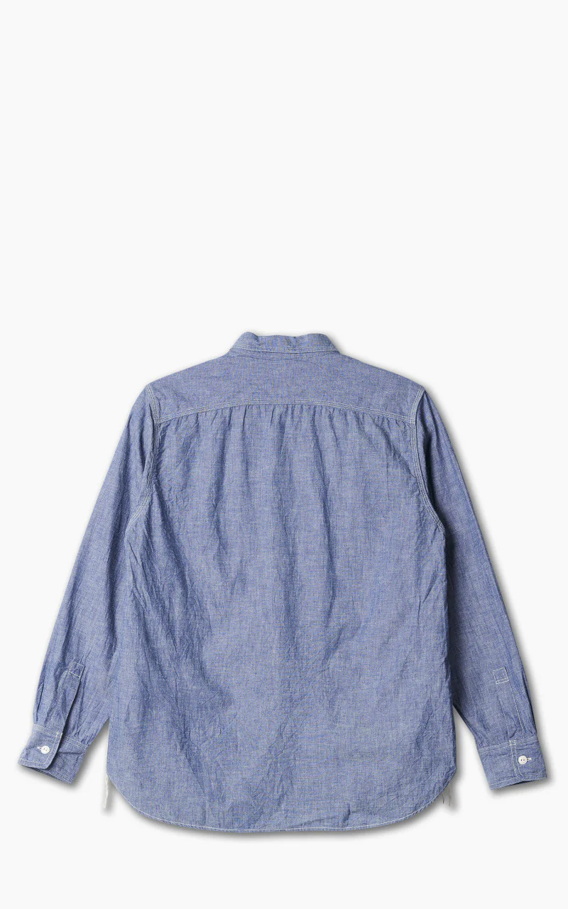 FOB Factory F3494 Chambray Work Shirt Navy - Image 3