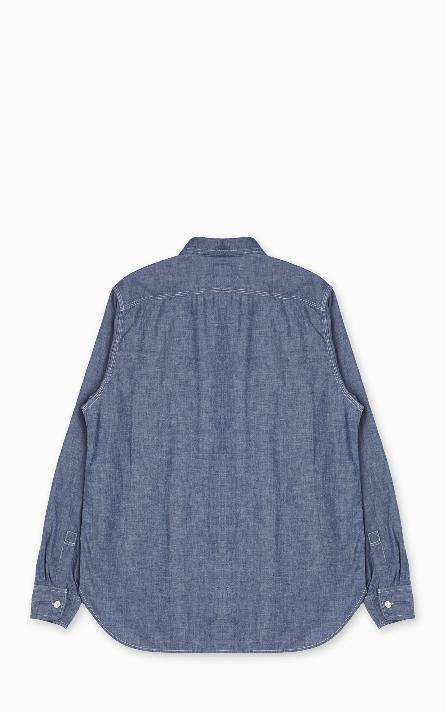 FOB Factory F3494 Selvedge Chambray Work Shirt Blue - Image 3