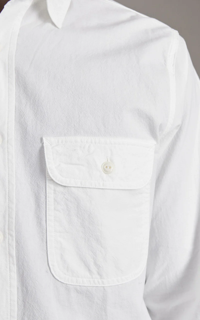 FOB Factory F3496 Oxford Work Shirt White - Image 5