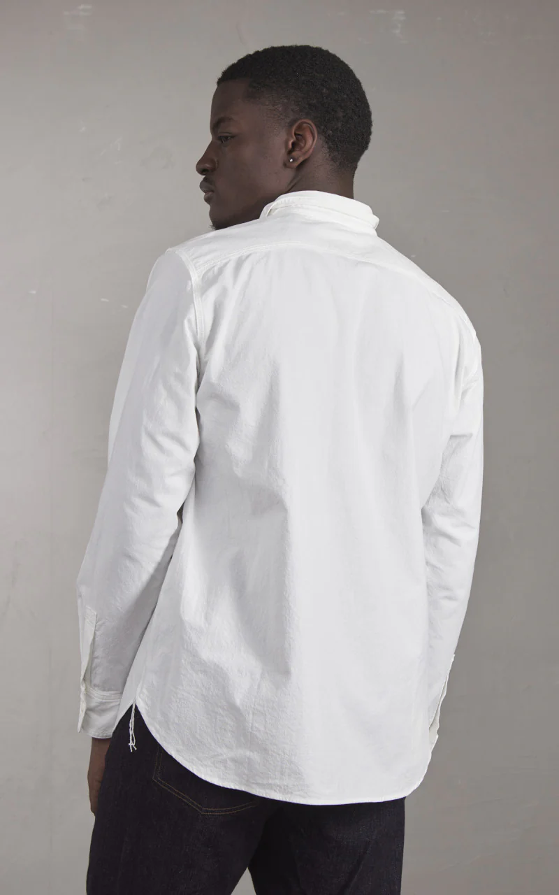 FOB Factory F3496 Oxford Work Shirt White - Image 7