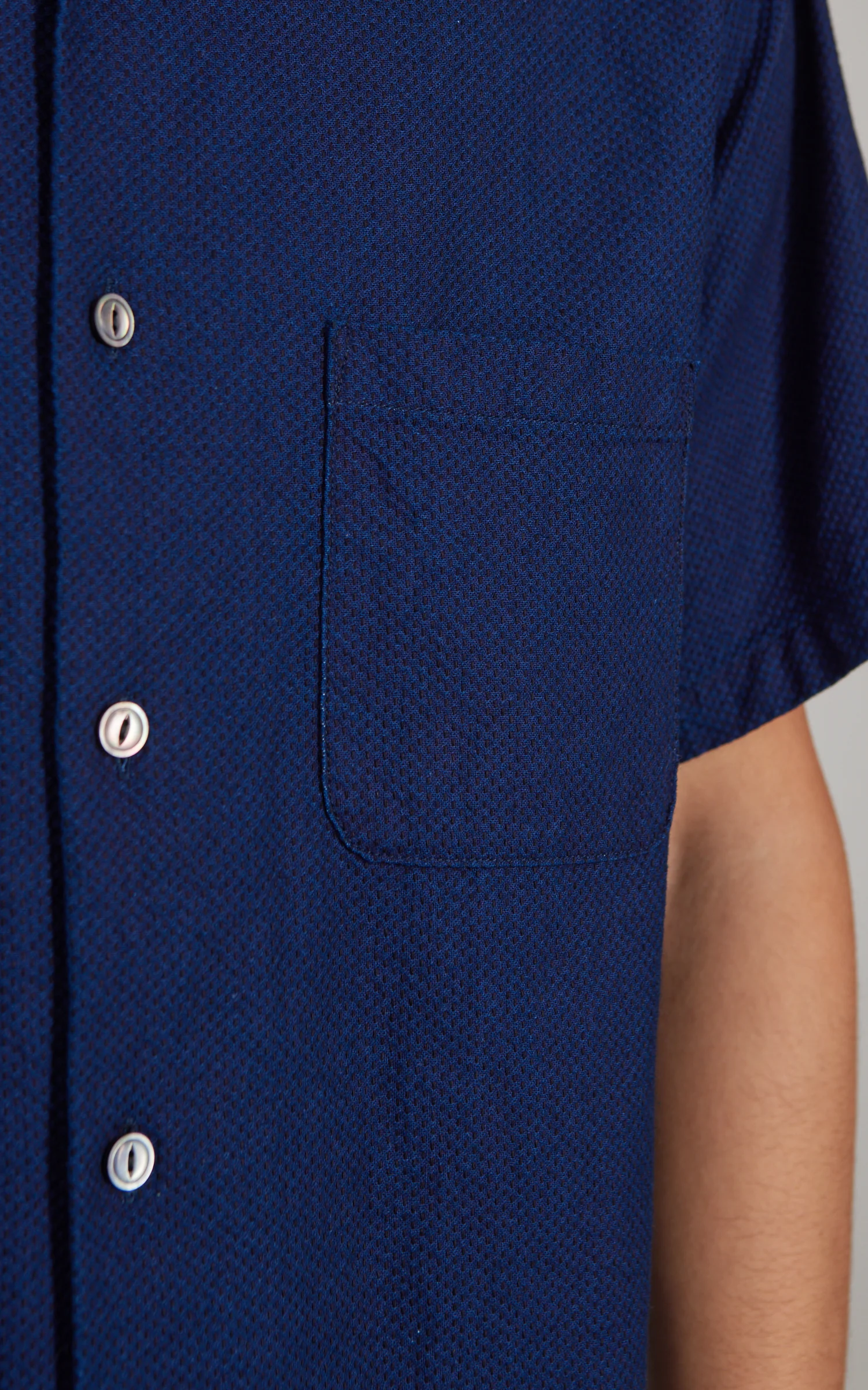 FOB Factory F3500 ID Sashiko Holiday Shirt Indigo - Image 4