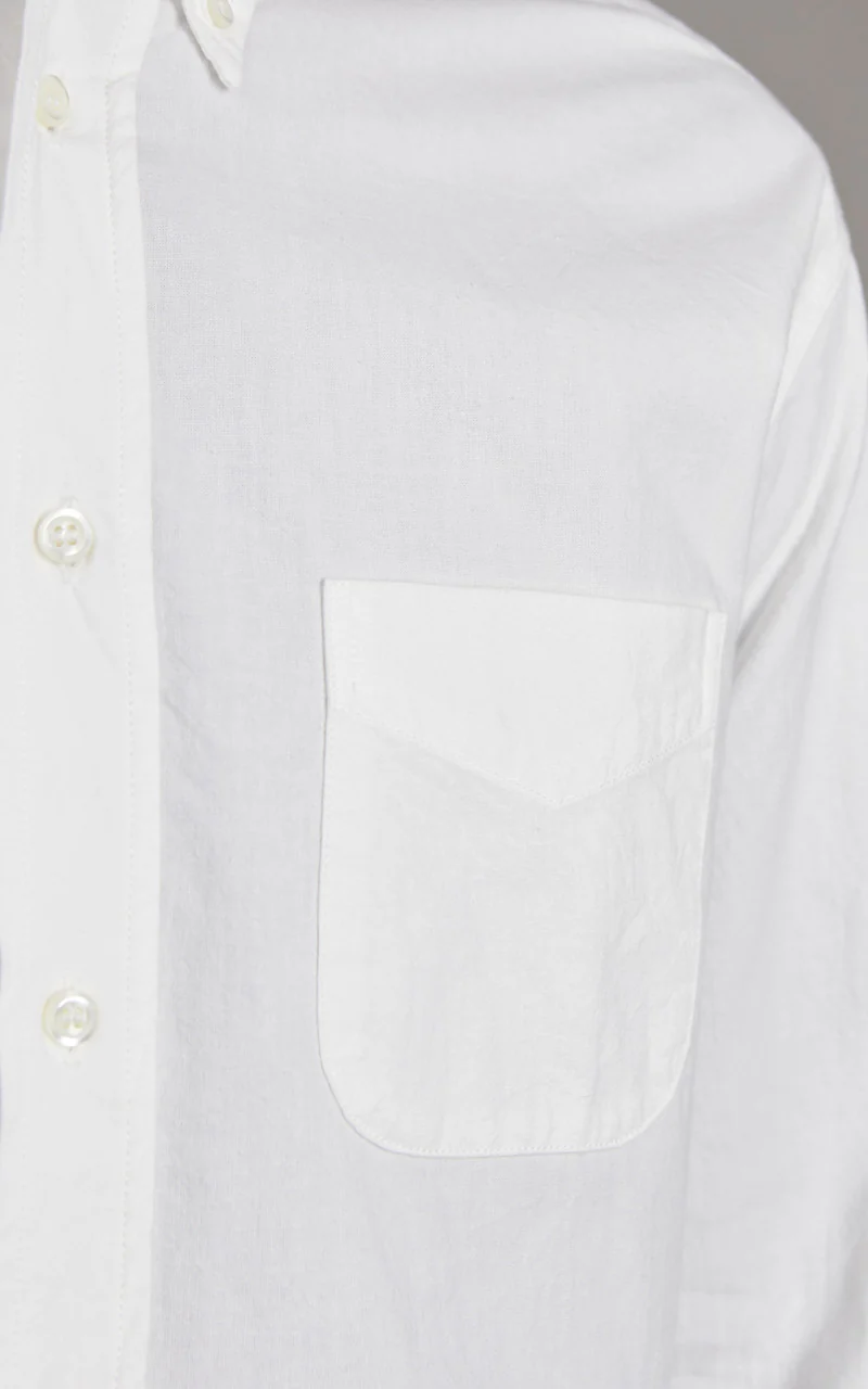 FOB Factory F3502 Royal Oxford Button Down Shirt White - Image 5