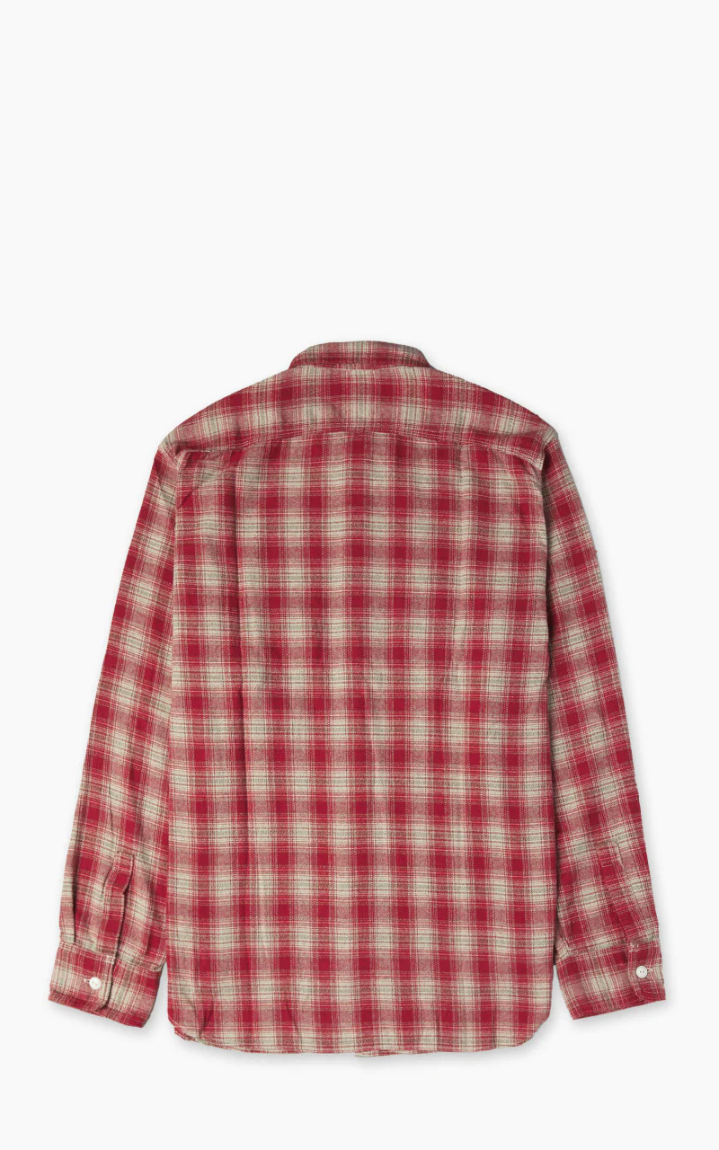 FOB Factory F3503 Nel Work Shirt Ombre Checked Red - Image 3