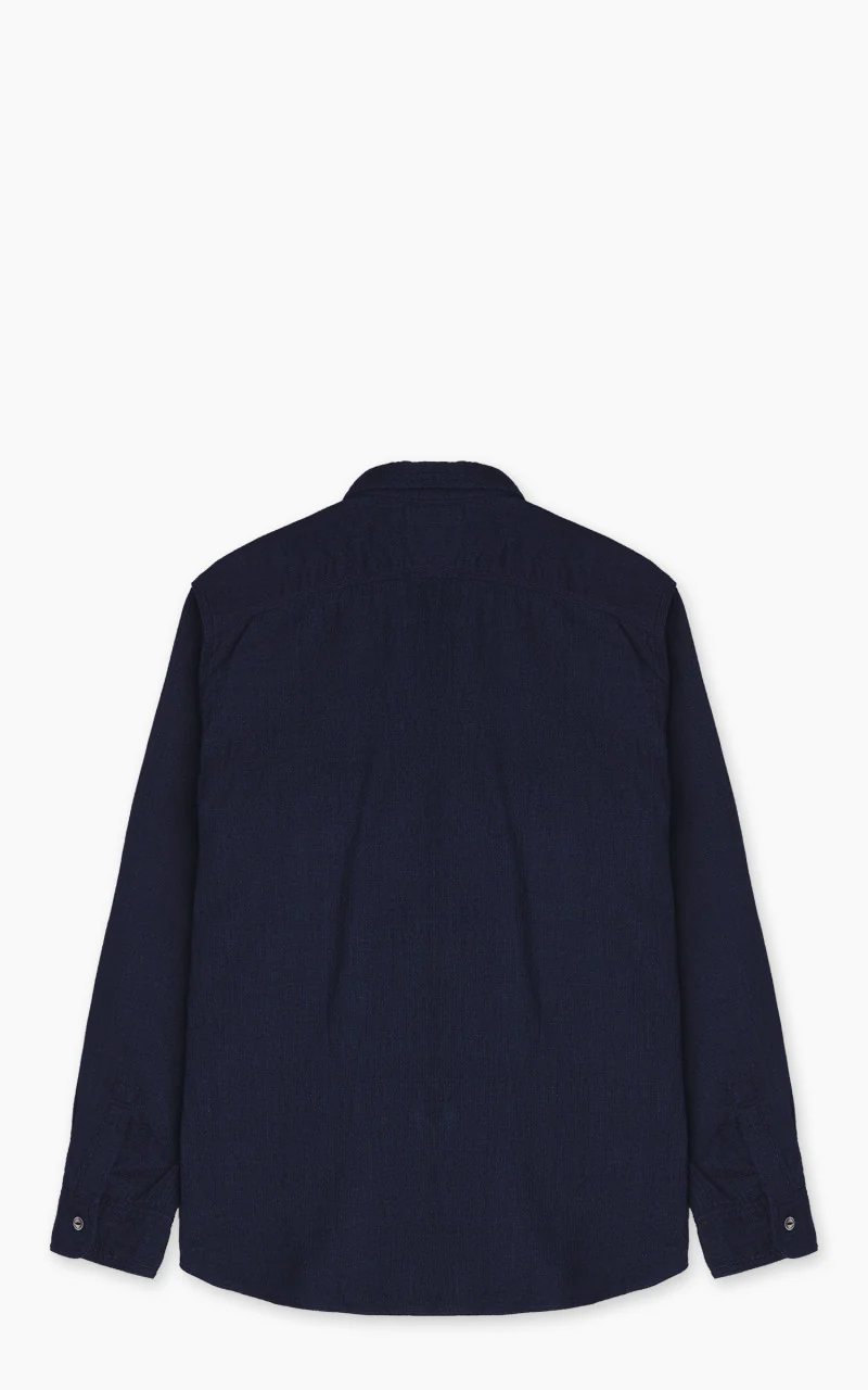 FOB Factory F3507 Indigo Gauze Work Shirt Navy - Image 3