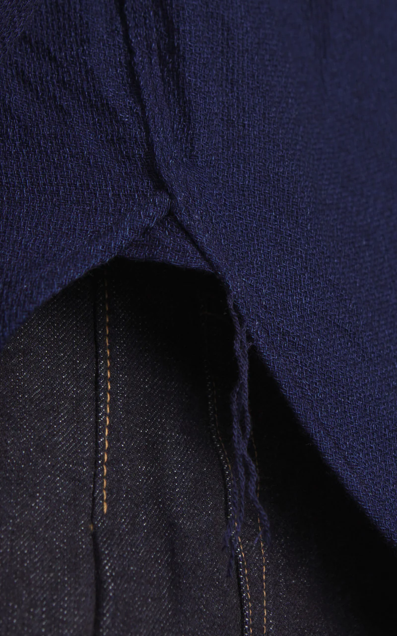 FOB Factory F3507 Indigo Gauze Work Shirt Navy - Image 6