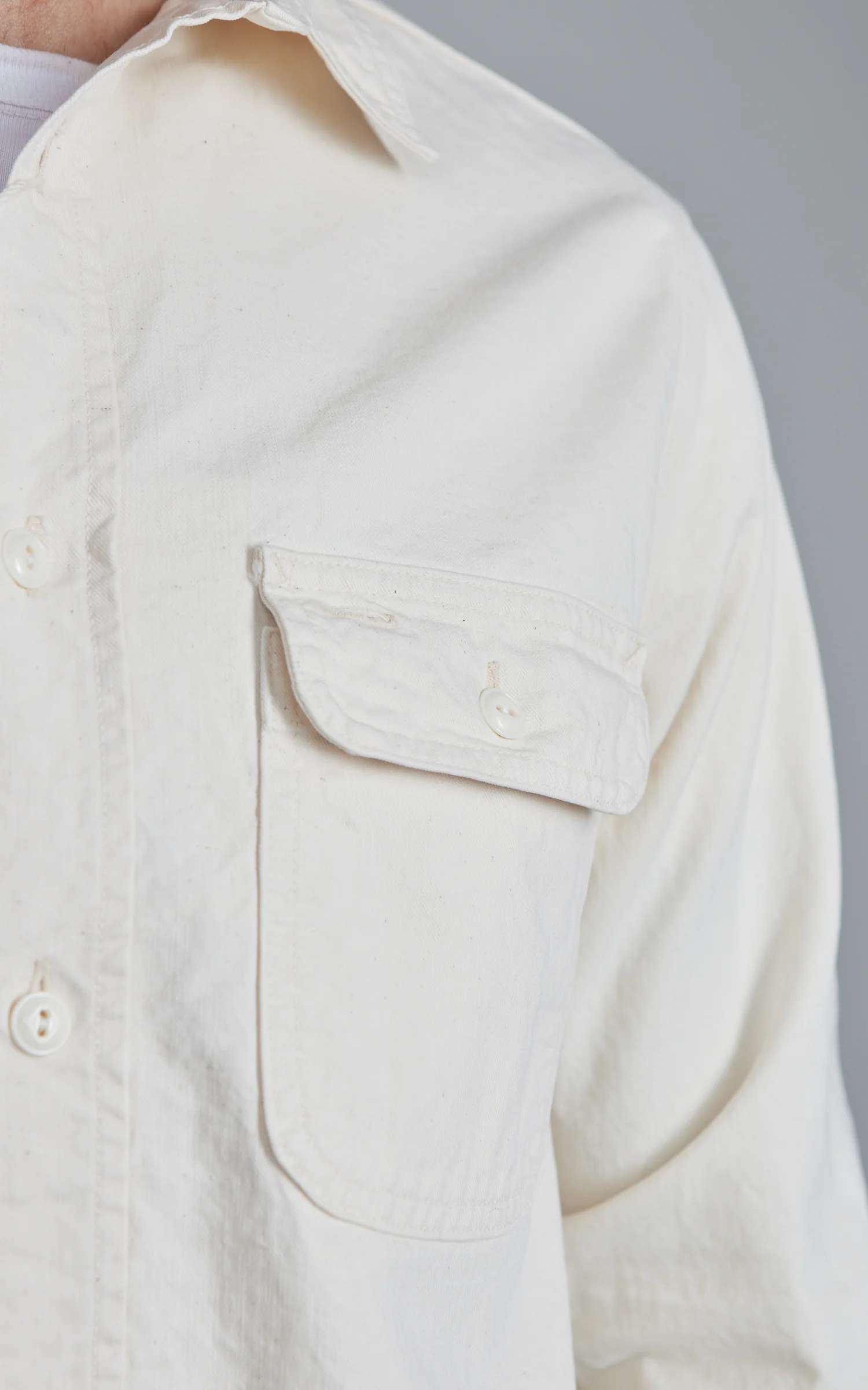 FOB Factory F3513 Work Shirt Ecru - Image 5
