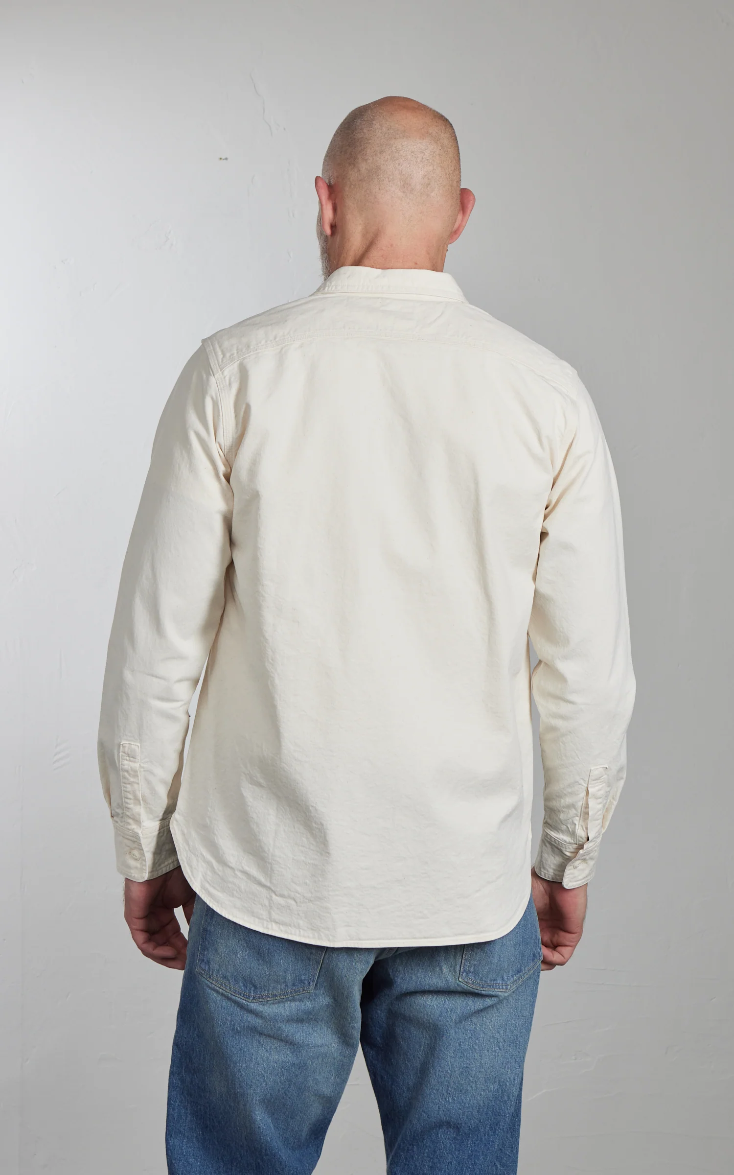 FOB Factory F3513 Work Shirt Ecru - Image 7