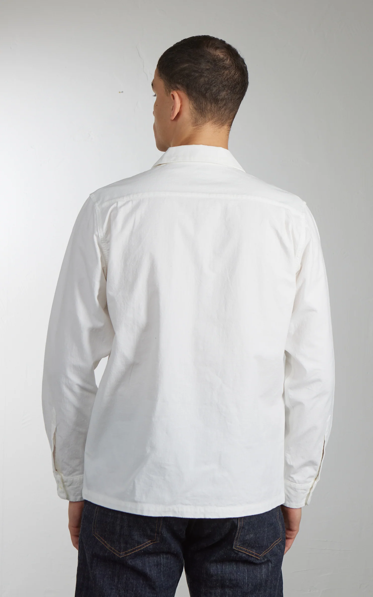 FOB Factory F3514 Open Collar Shirt White - Image 5