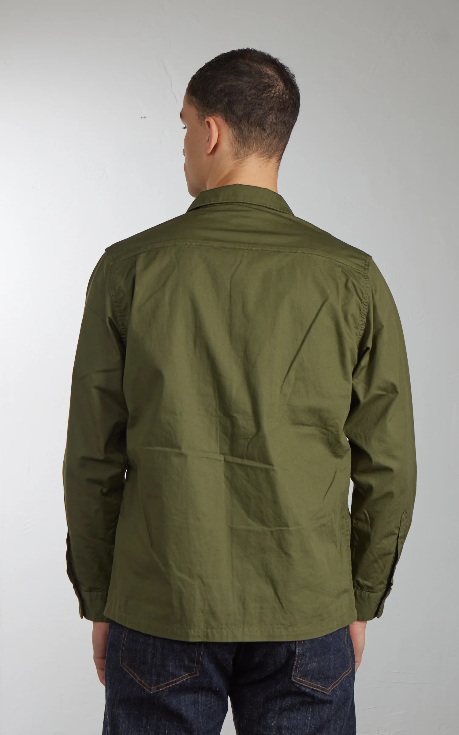 FOB Factory F3515 Open Collar Shirt Olive - Image 6