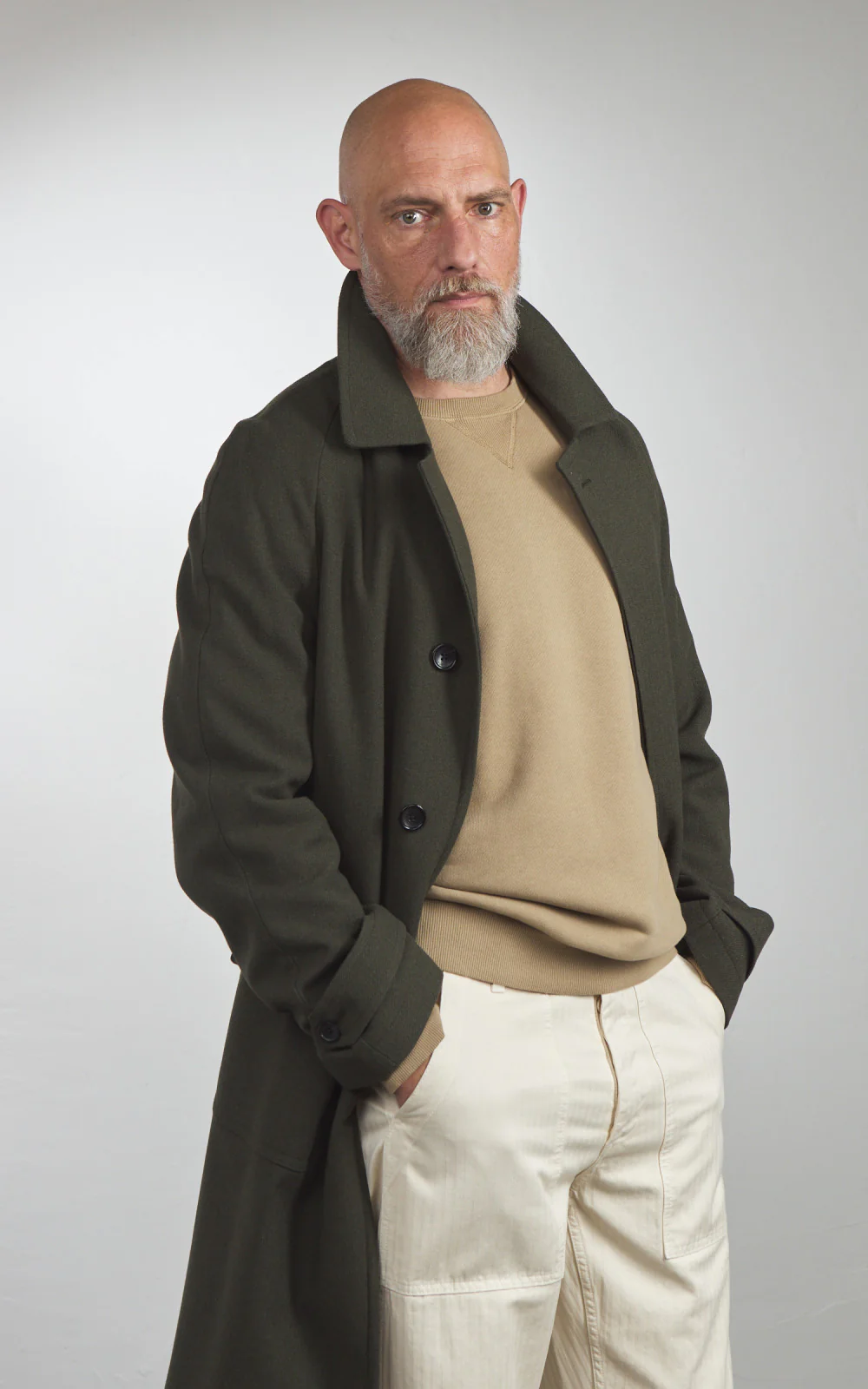 Fortela Amedeo Single-Breasted Wool Coat Green - Image 2