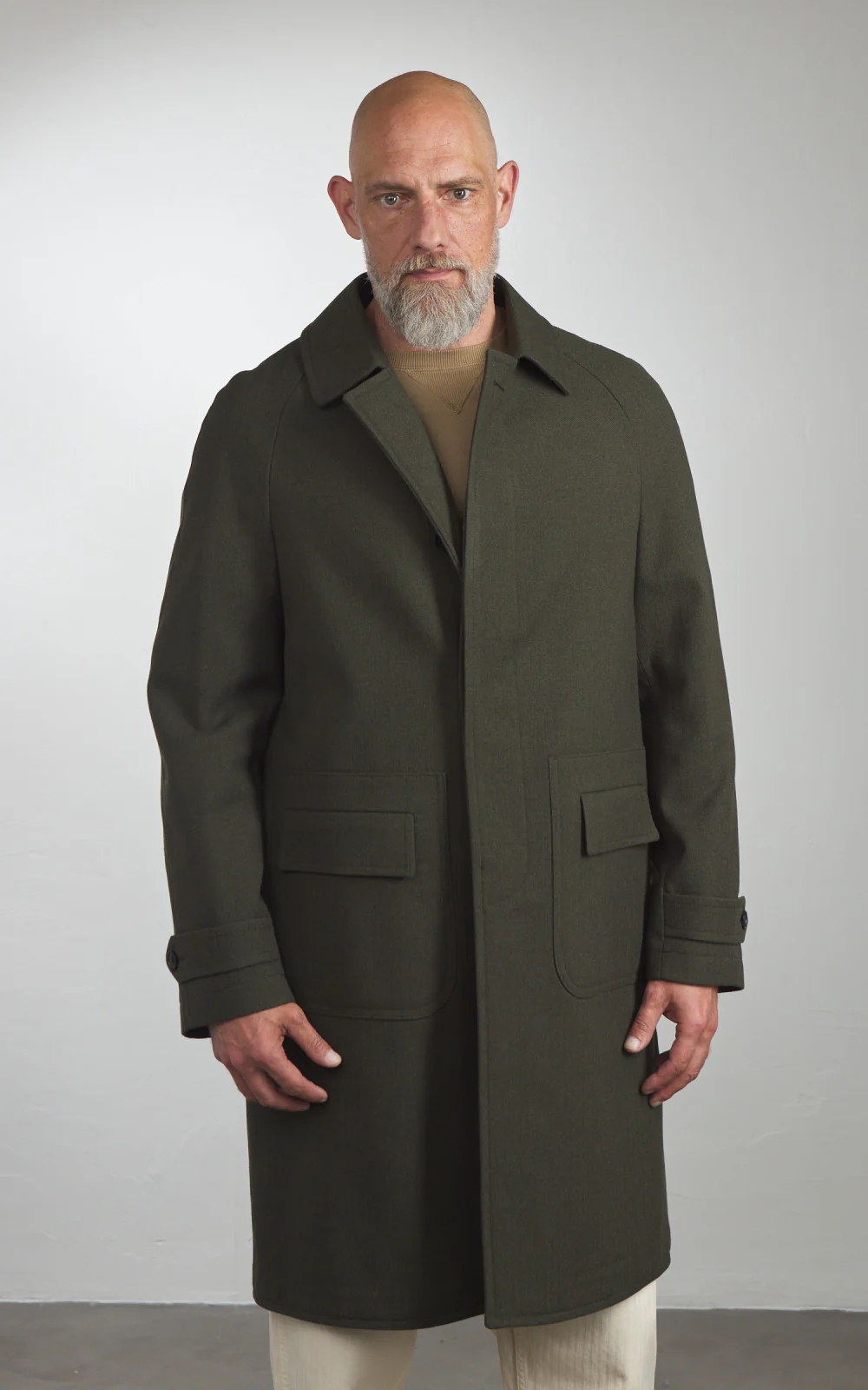 Fortela Amedeo Single-Breasted Wool Coat Green - Image 4