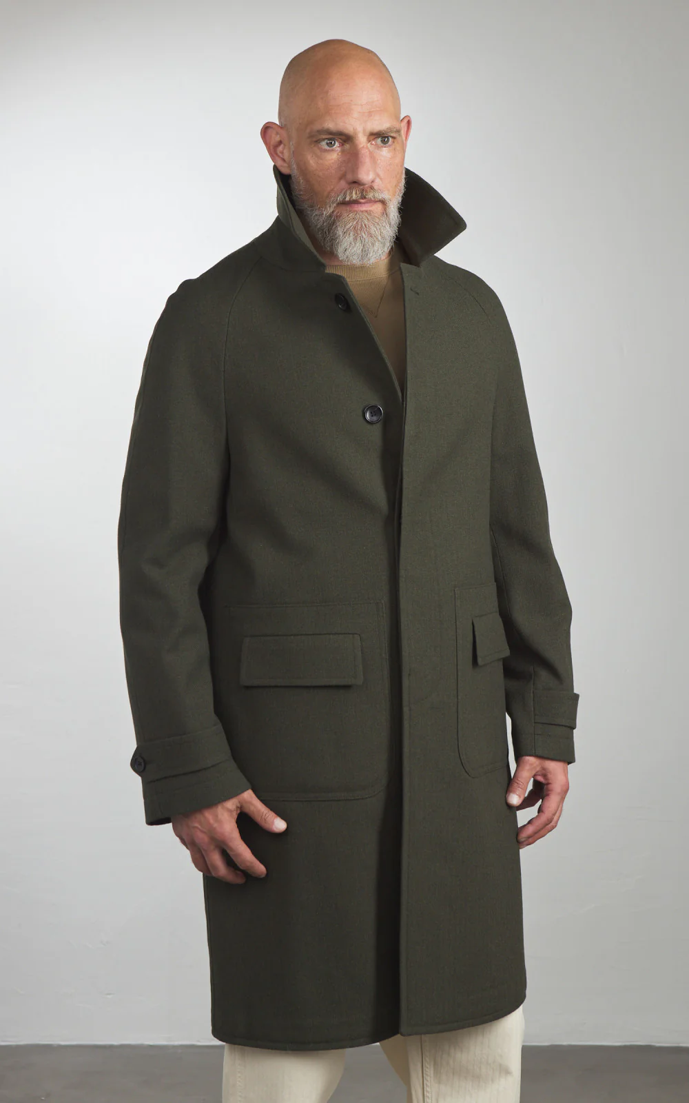 Fortela Amedeo Single-Breasted Wool Coat Green - Image 5