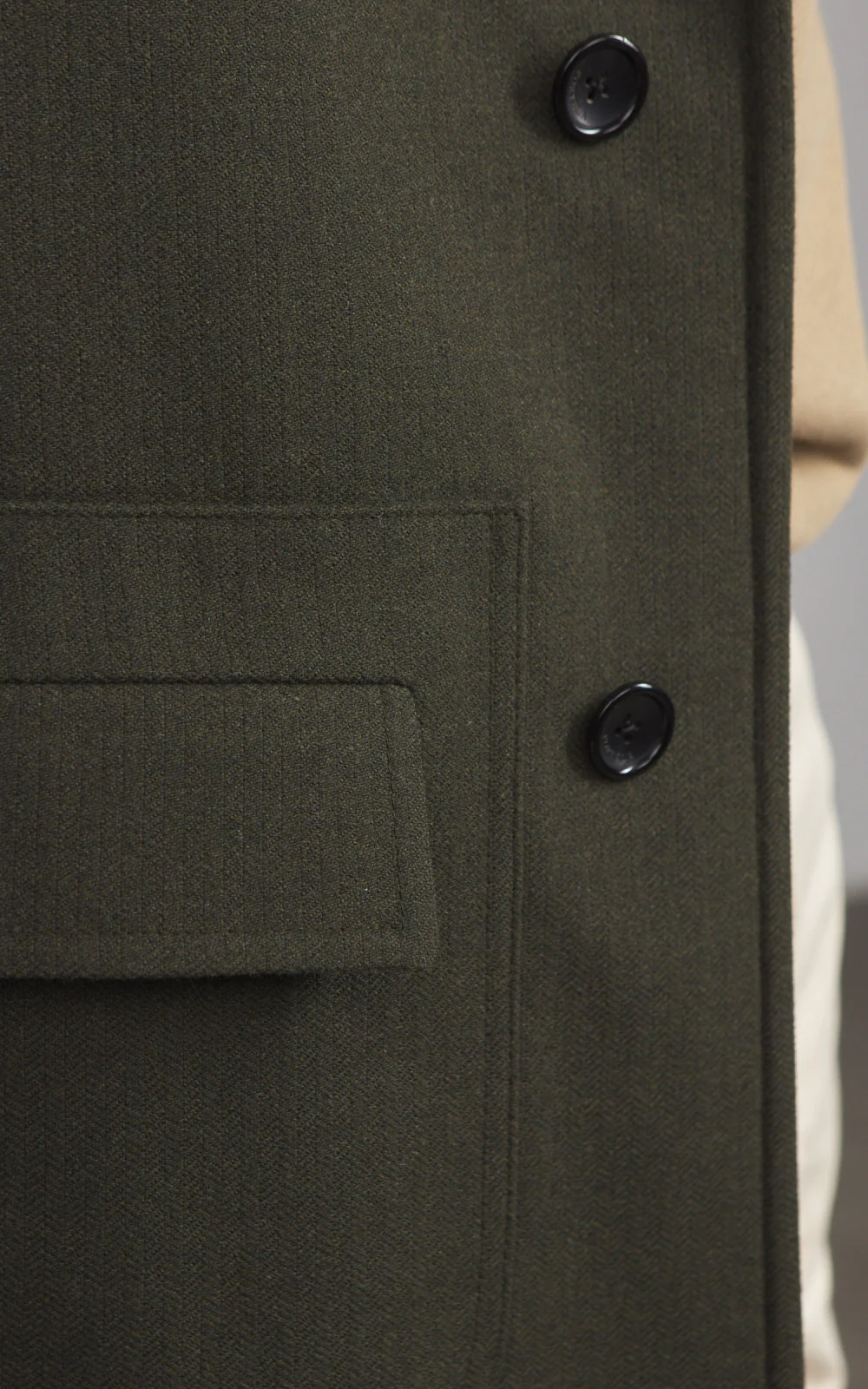Fortela Amedeo Single-Breasted Wool Coat Green - Image 7