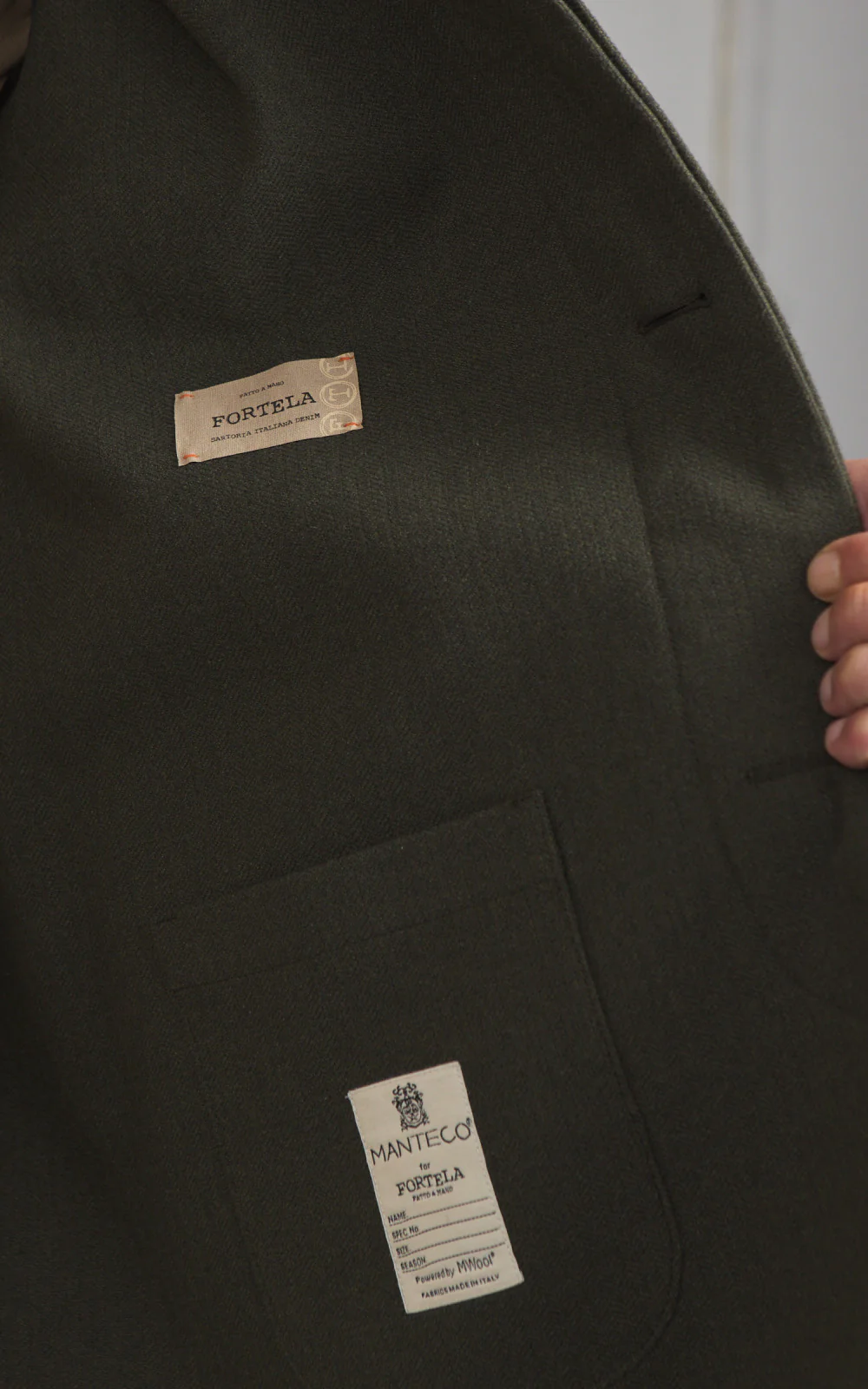Fortela Amedeo Single-Breasted Wool Coat Green - Image 8