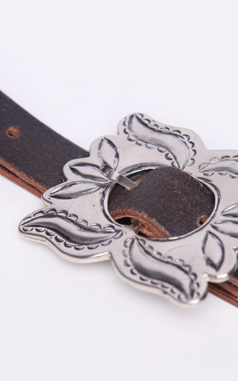 Fortela Butterfly Leather Belt Brown - Image 5