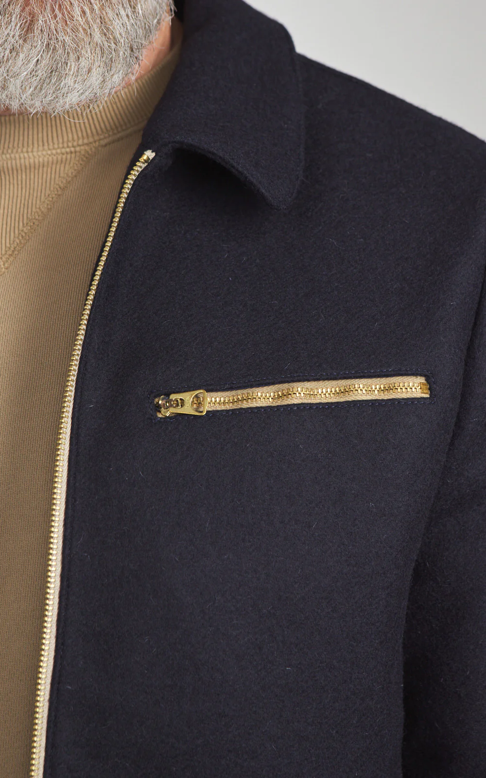 Fortela George Wool Zip Jacket Blue - Image 3