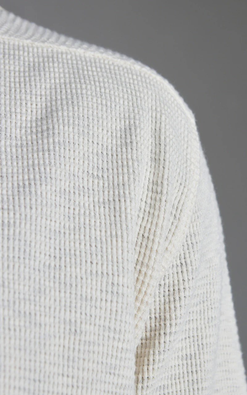 Fortela Geremia Waffle Longsleeve Shirt Off White - Image 5