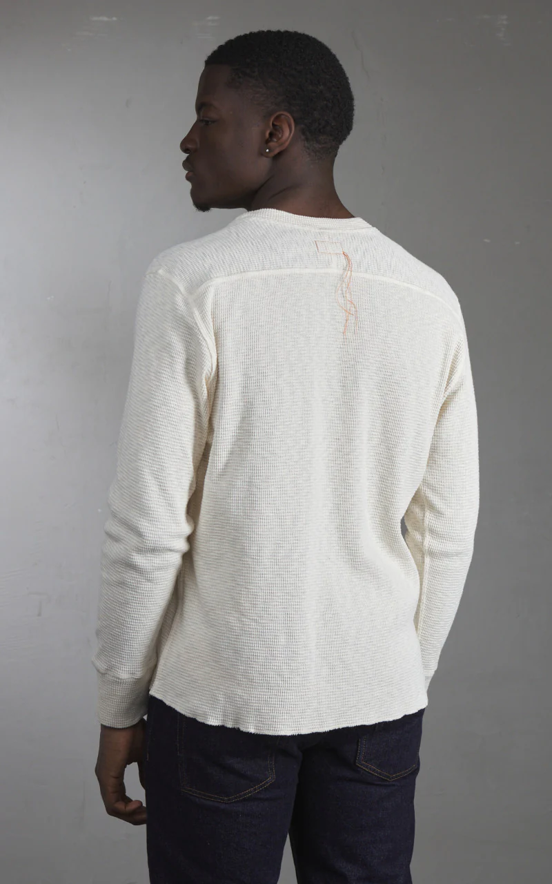 Fortela Geremia Waffle Longsleeve Shirt Off White - Image 6