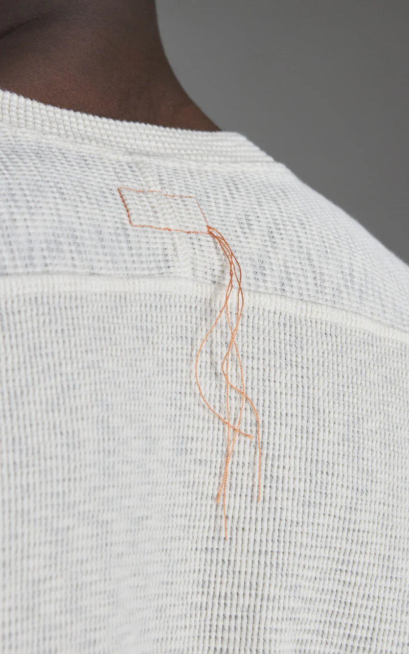 Fortela Geremia Waffle Longsleeve Shirt Off White - Image 7