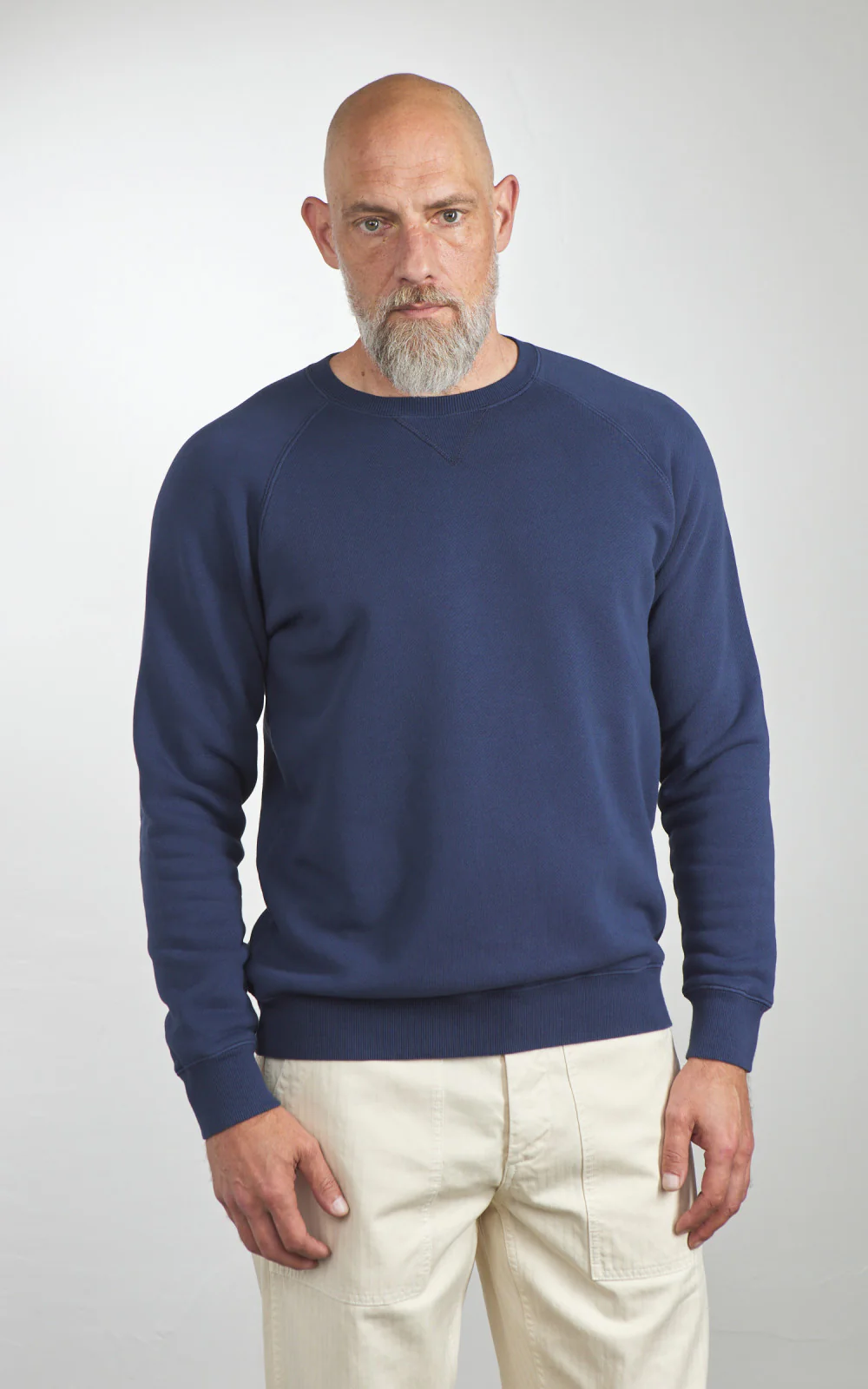 Fortela Harvard Crewneck Fleece Sweatshirt Indigo - Image 2