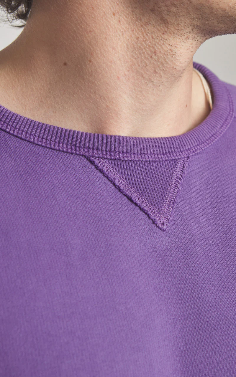 Fortela Harvard Crewneck Fleece Sweatshirt Purple - Image 4