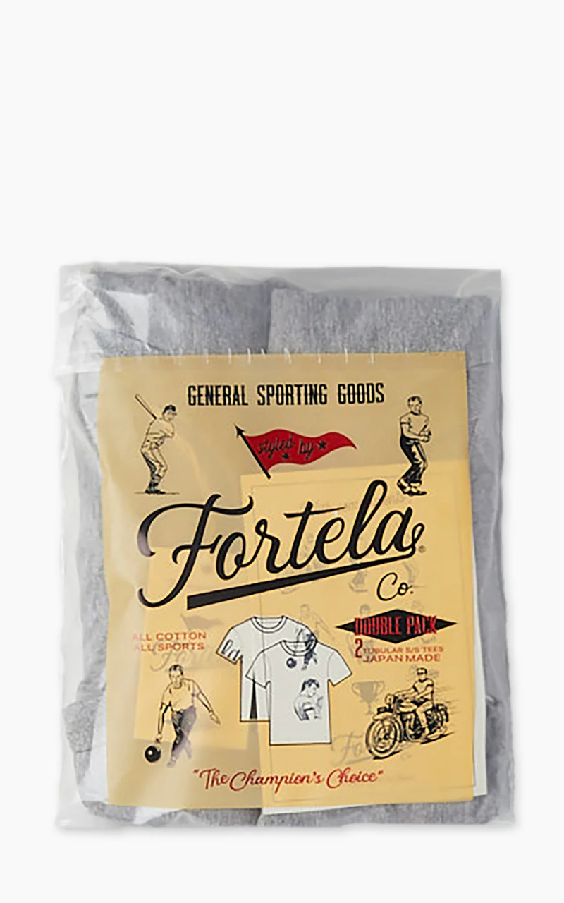 Fortela Made In Japan 2-Pack Tee Grey Melange - Image 3