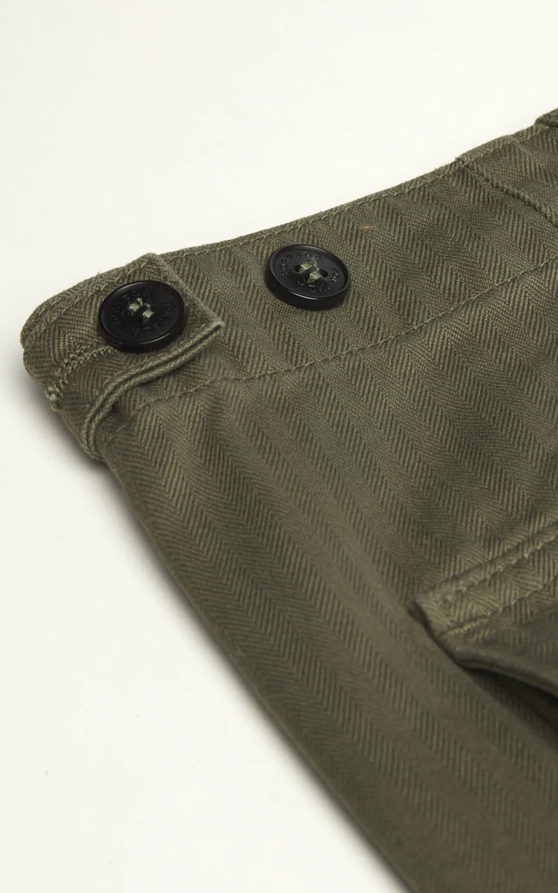 Fortela New Fatigue Pants Herringbone Green - Image 3