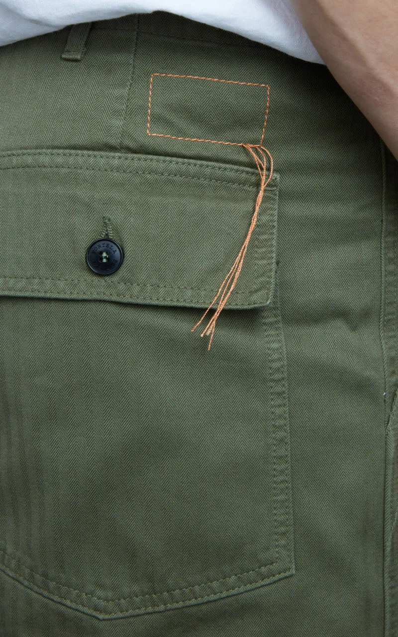 Fortela New Fatigue Pants Herringbone Green - Image 5