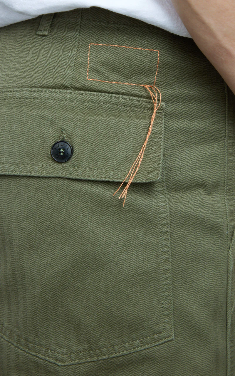 Fortela New Fatigue Pants Herringbone Green - Image 9