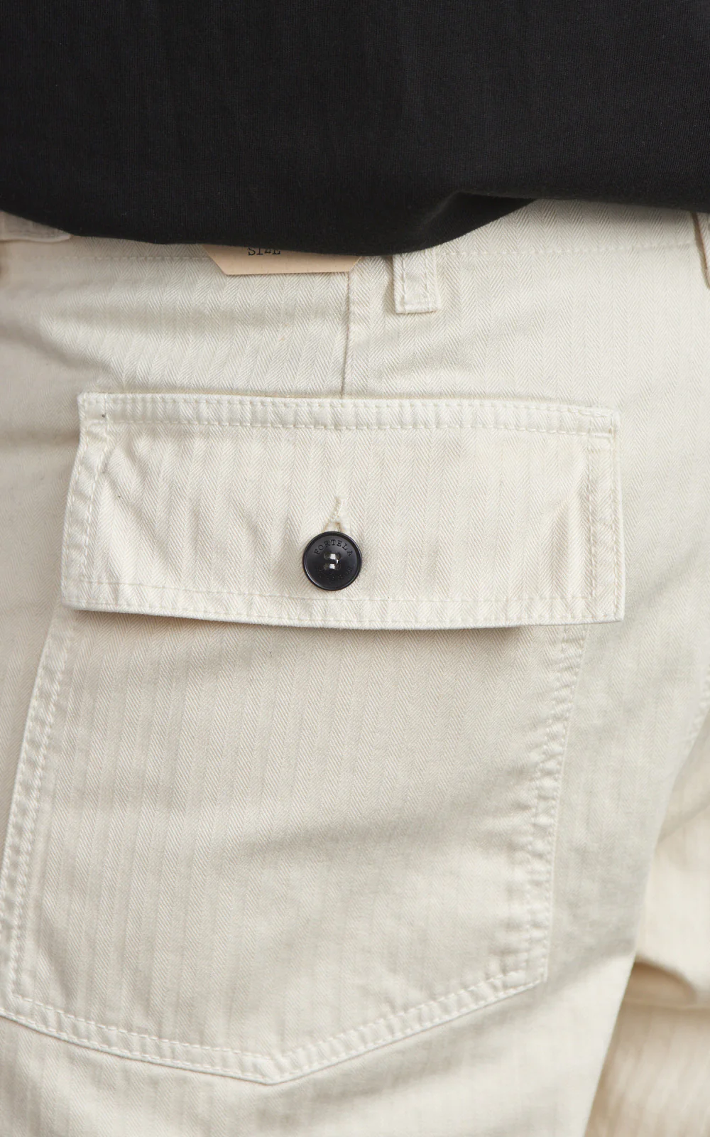 Fortela New Fatigue Pants Herringbone Off White - Image 6