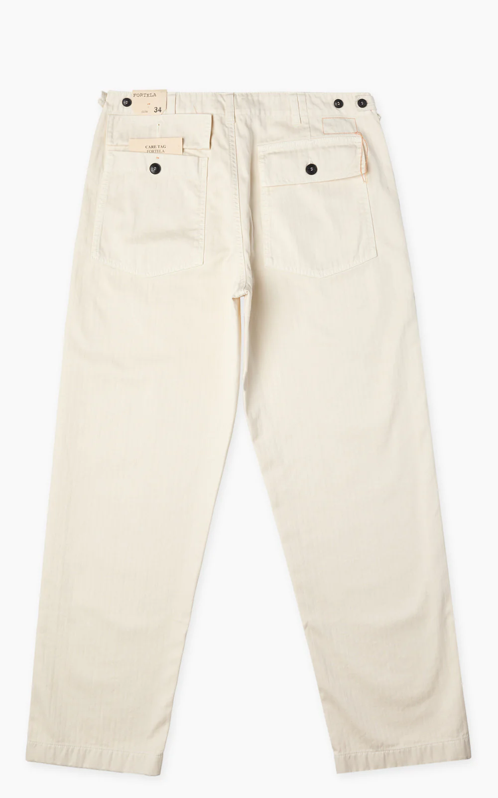 Fortela New Fatigue Pants Herringbone Off White - Image 7