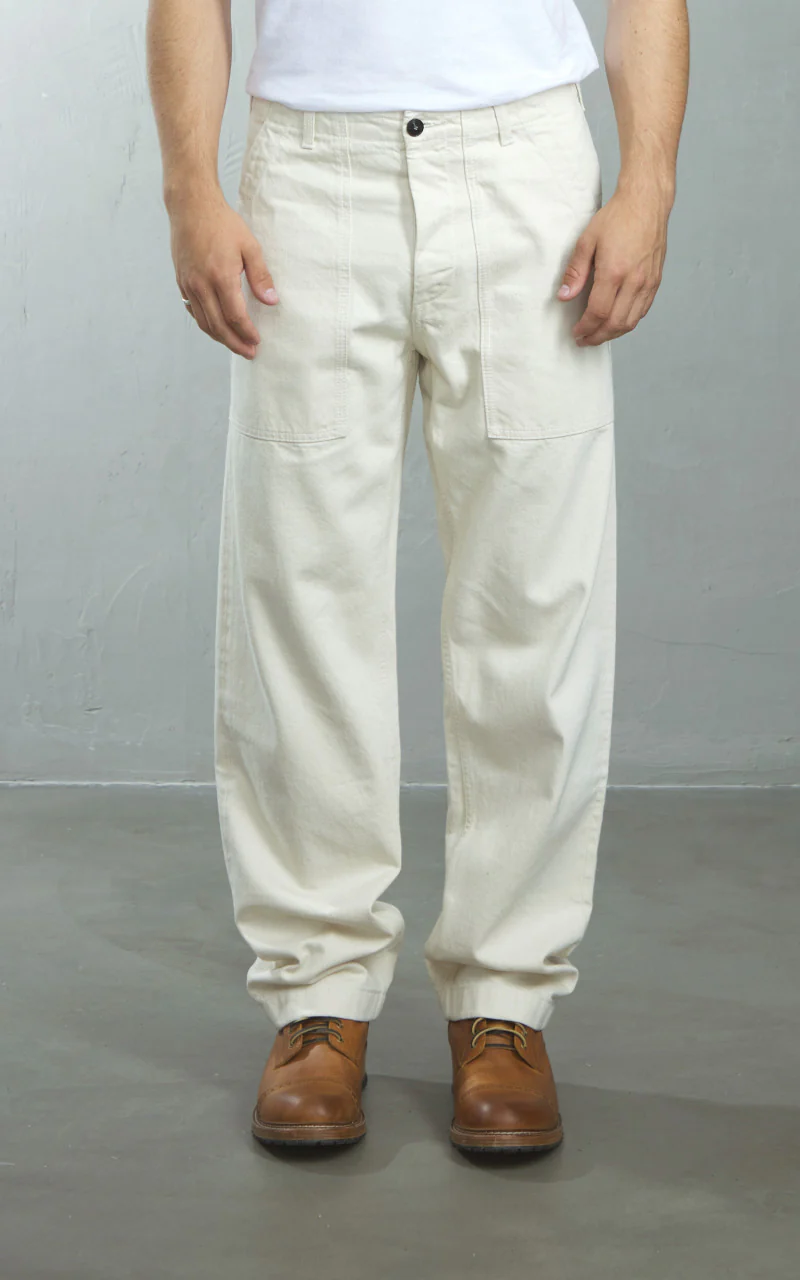 Fortela New Fatigue Pants Selvedge Denim Off White 12.5oz - Image 2