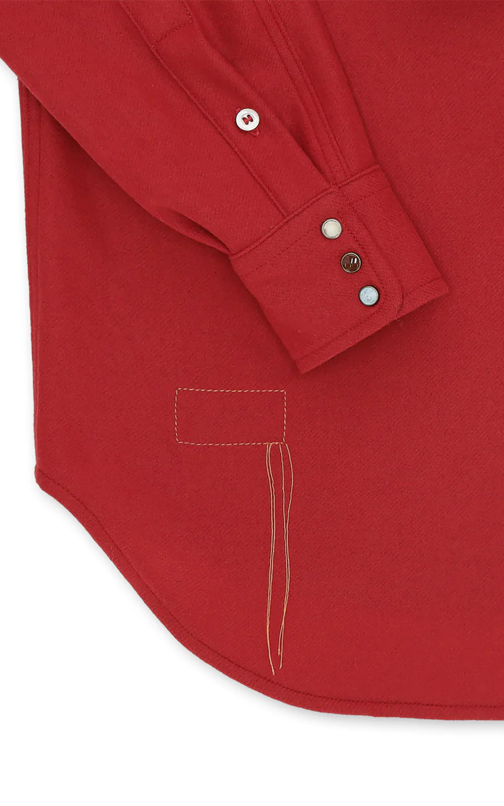 Fortela Pasadena Shirt Western Wool Flannel Red - Image 11