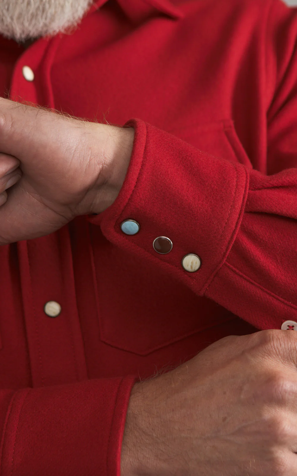 Fortela Pasadena Shirt Western Wool Flannel Red - Image 7