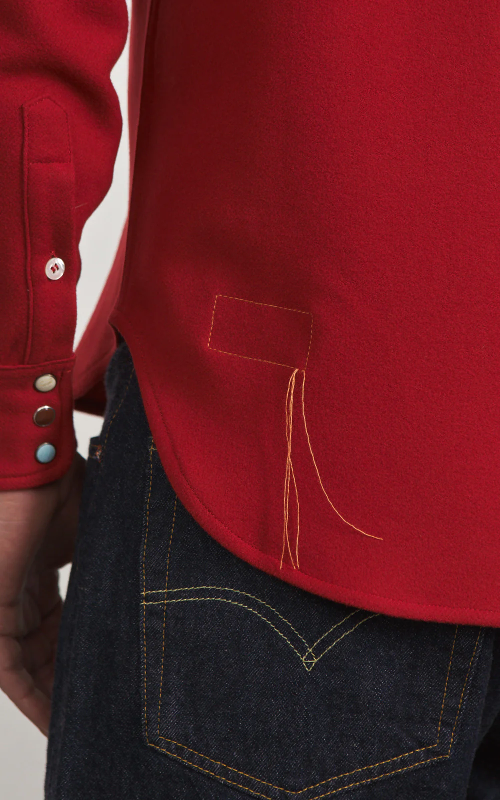 Fortela Pasadena Shirt Western Wool Flannel Red - Image 9