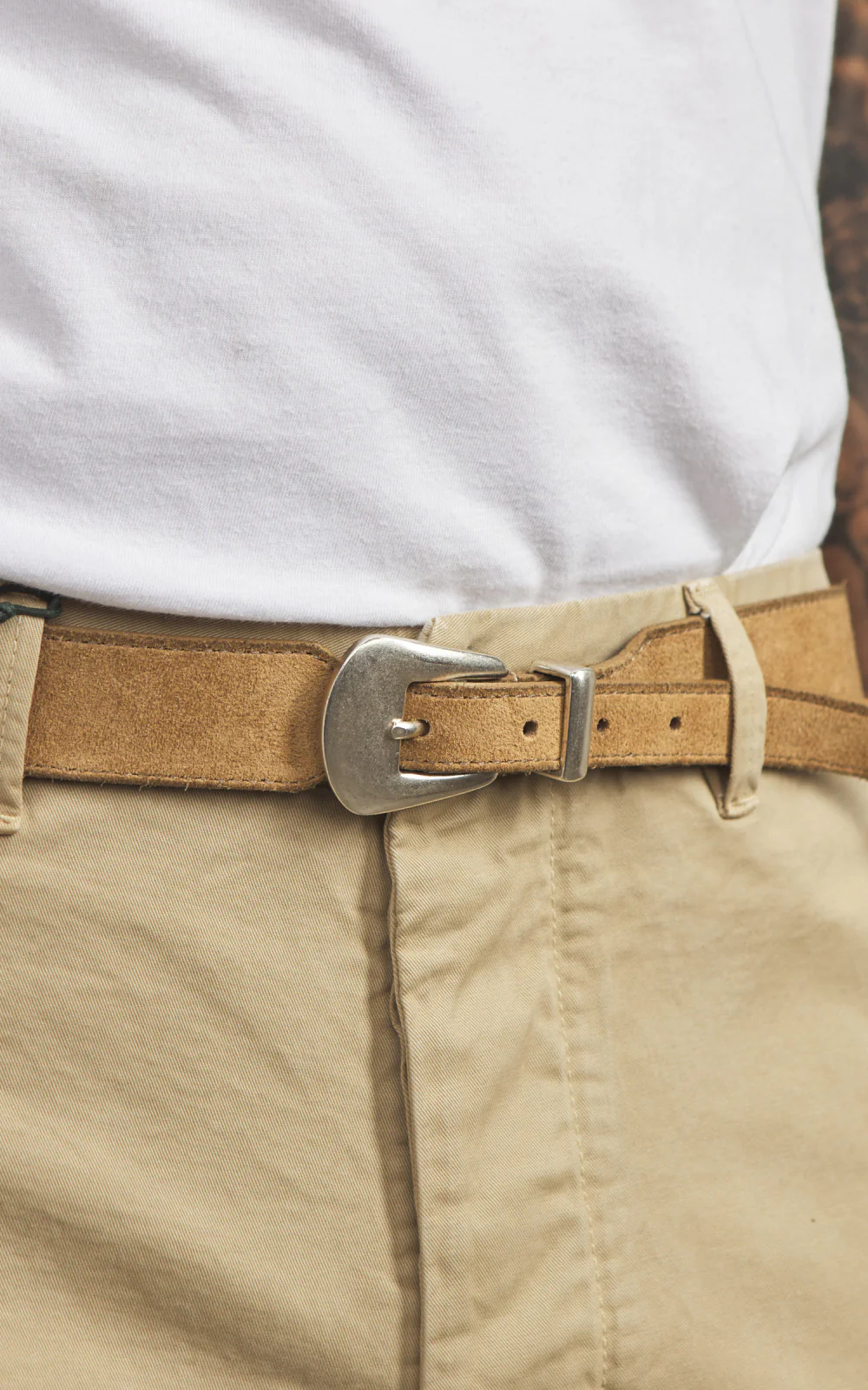 Fortela Phoenix Suede Leather Belt Sand - Image 6
