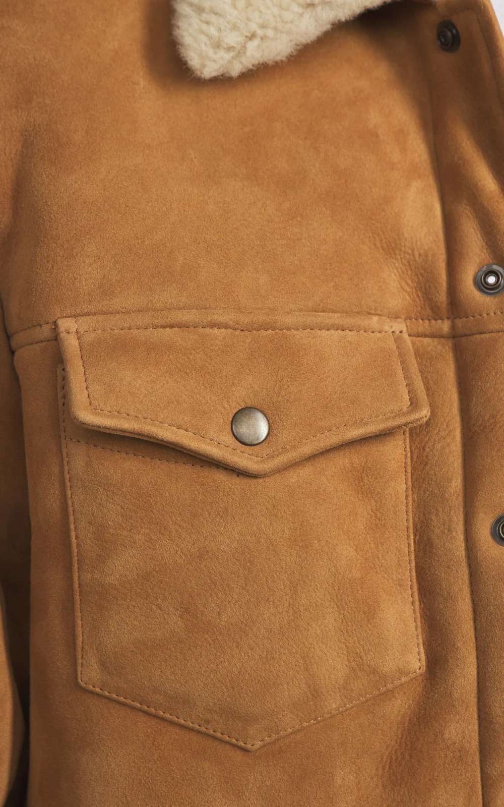 Fortela Quarter Shearling Jacket Camel - Image 12