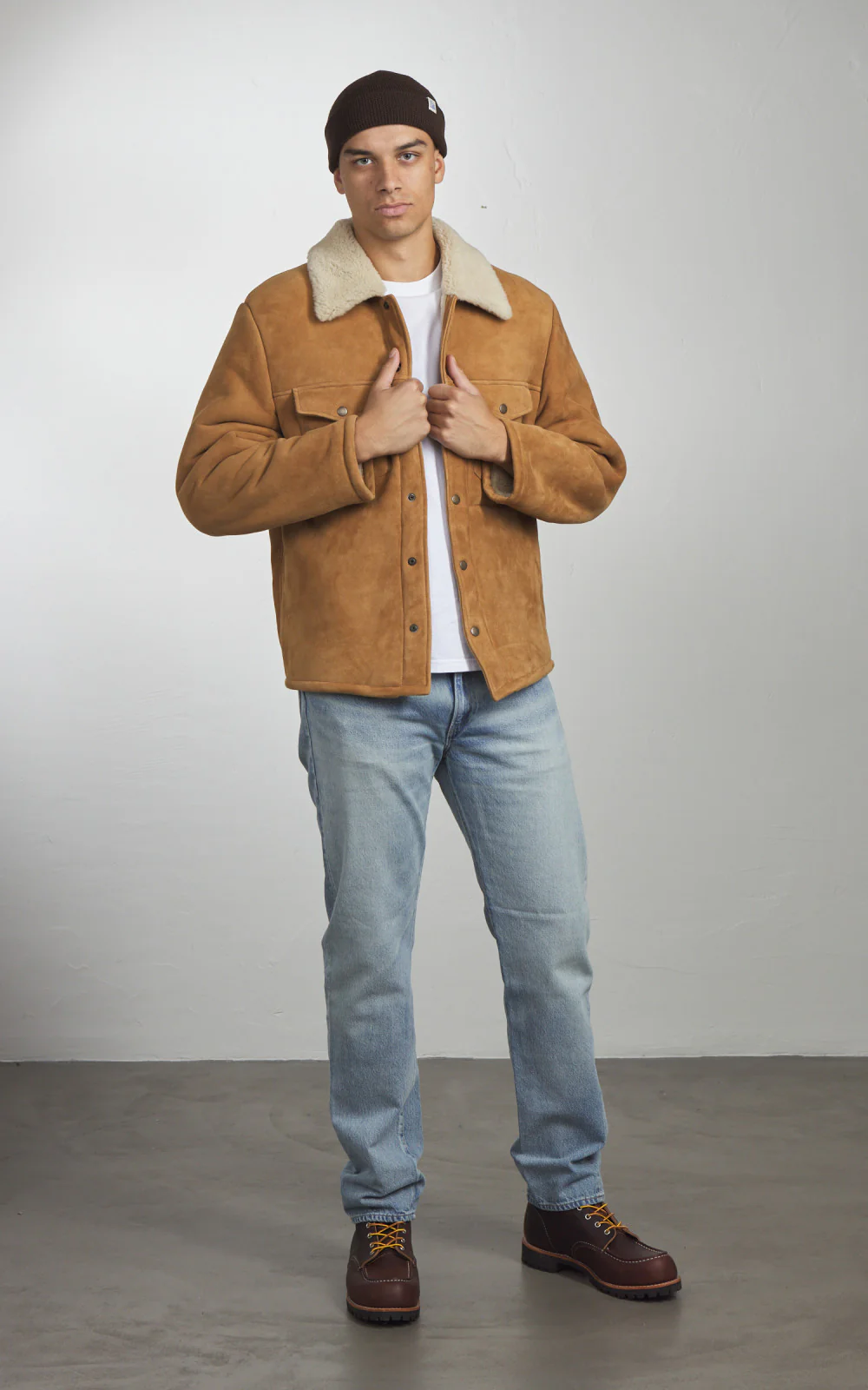 Fortela Quarter Shearling Jacket Camel - Image 3