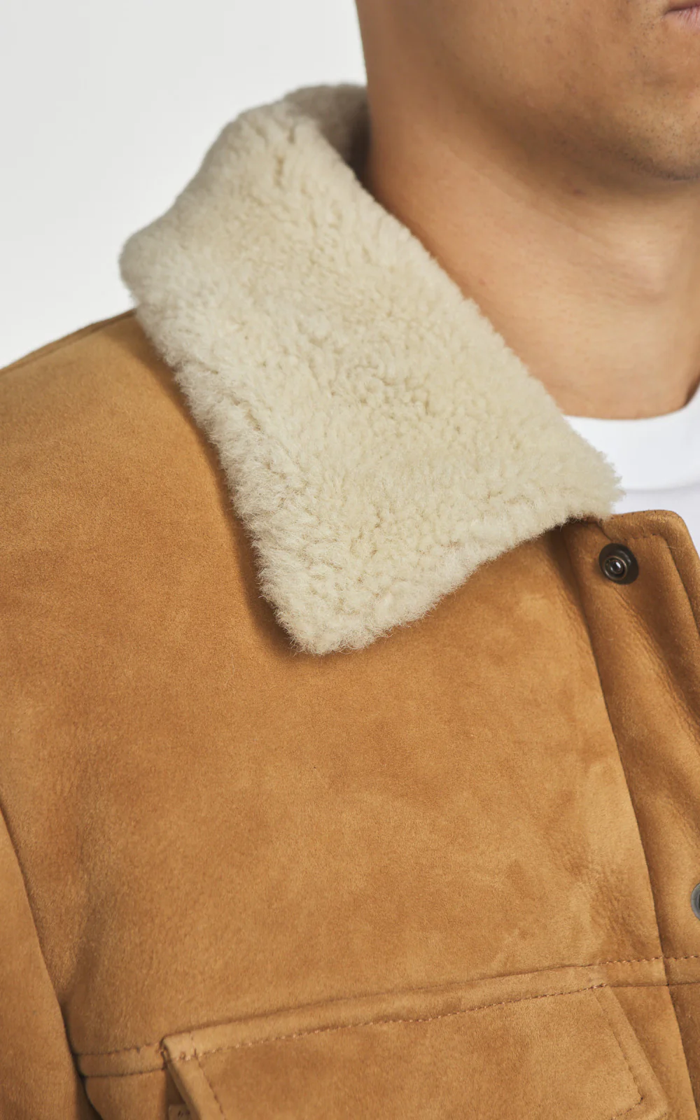 Fortela Quarter Shearling Jacket Camel - Image 8