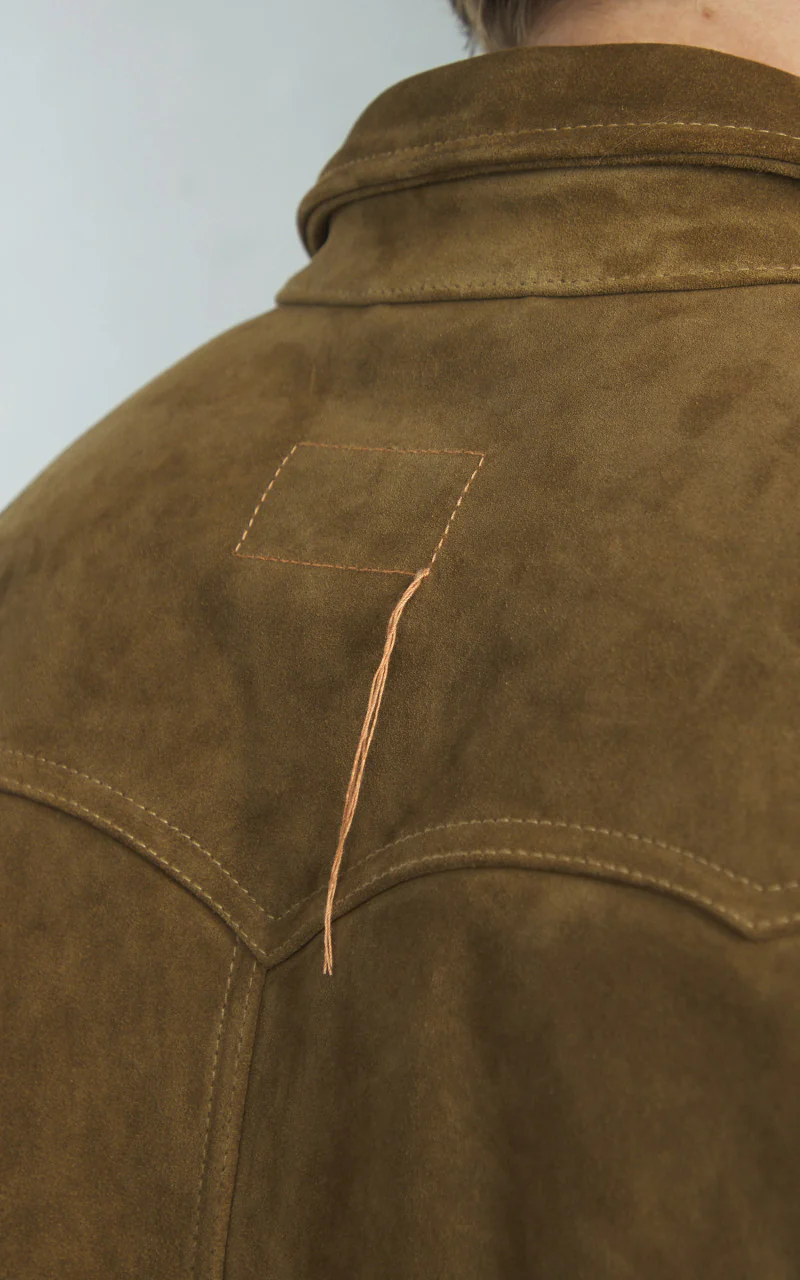 Fortela Ranch Western Suede Shirt Jacket Brown - Image 7