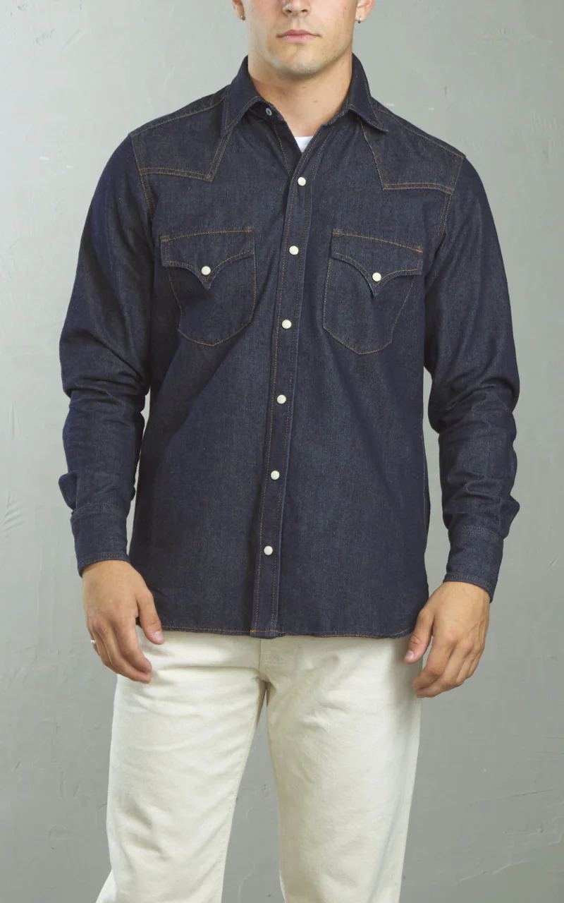 Fortela Texan Denim Shirt Indigo - Image 7