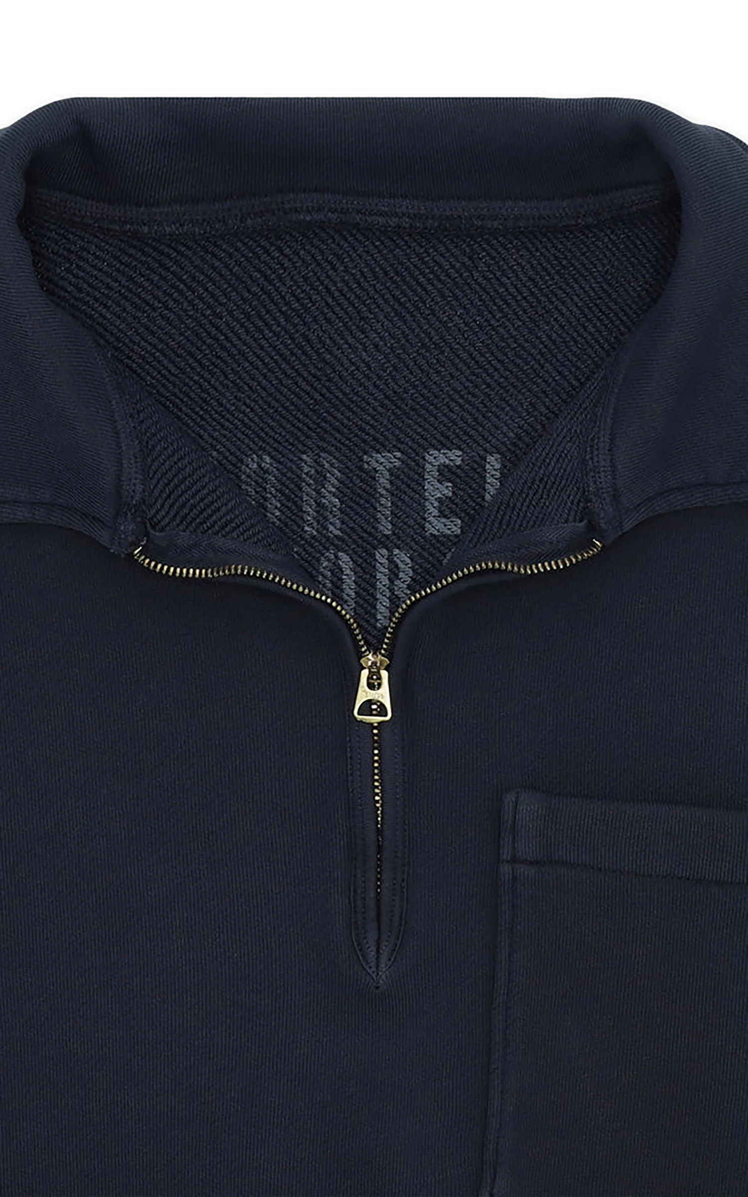 Fortela Yale Fleece Jersey Quarter Zip Sweatshirt Blue - Image 3