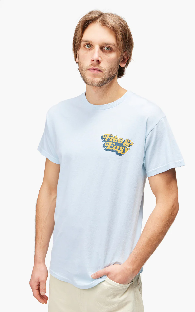Free & Easy Be Happy LA S/S Tee Blue - Image 6