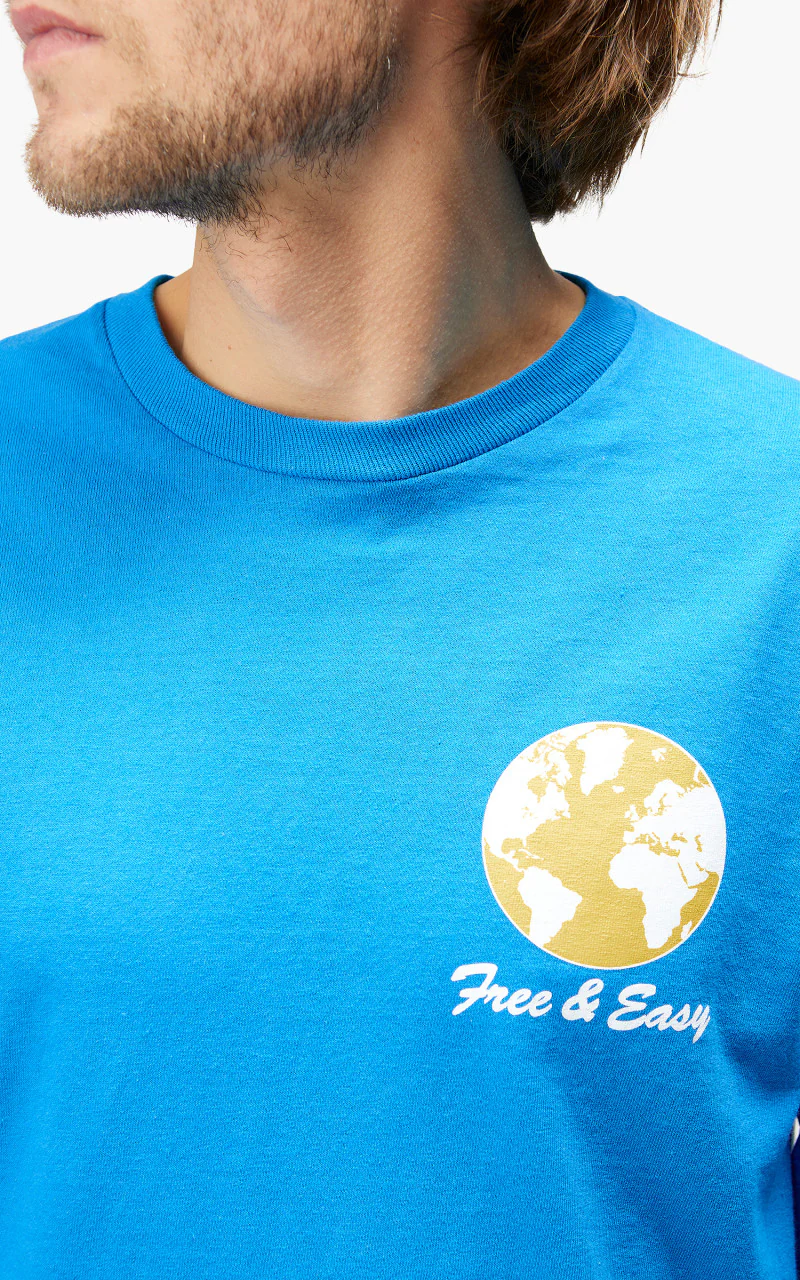 Free & Easy World L/S Tee Blue - Image 6