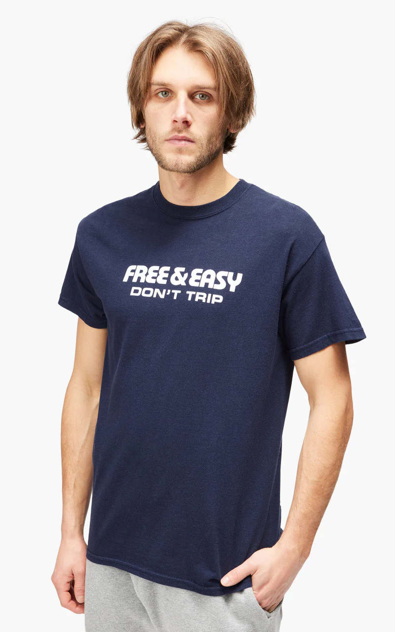 Free & Easy Yin Yang Faces S/S Tee Navy - Image 5