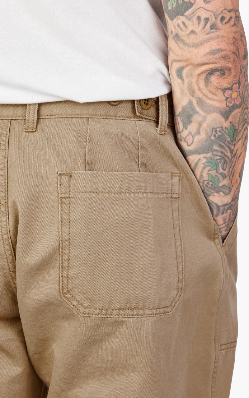 FrizmWORKS Chino Wide Fatigue Pants Beige - Image 5