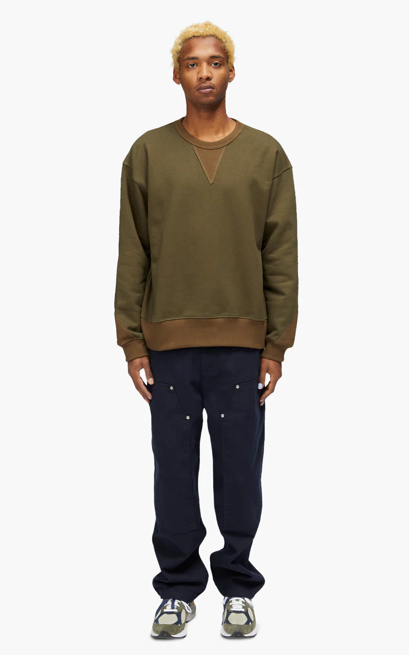FrizmWORKS Gusset Coloration Heavyweight Sweatshirt Olive - Image 2